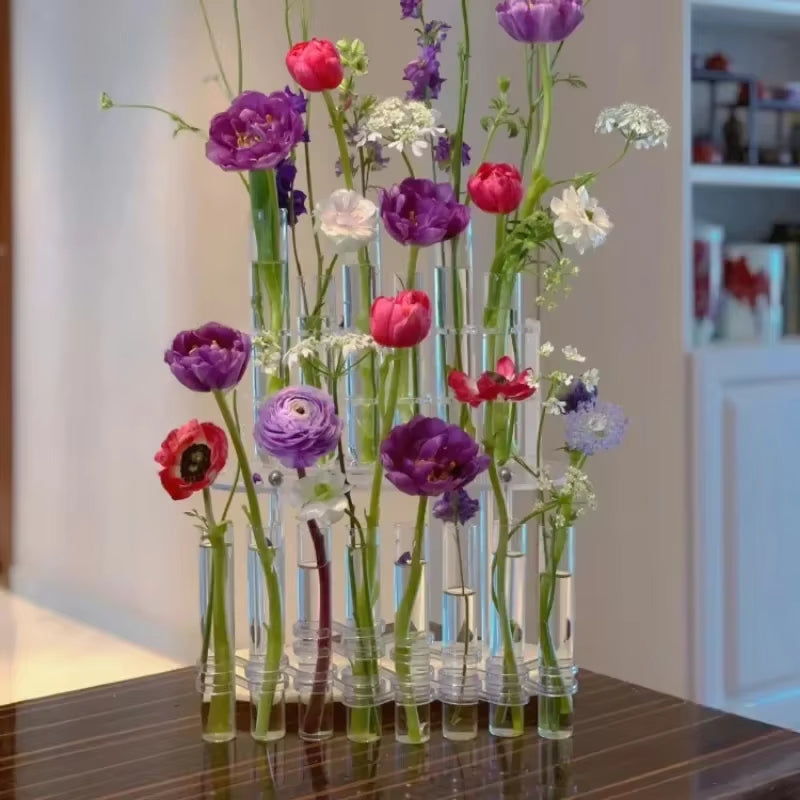 Test Tube Vases, High Appearance Glass Ornaments, Fresh Flowers, Hydroponic Planters, Combination Flower Vase Decorations