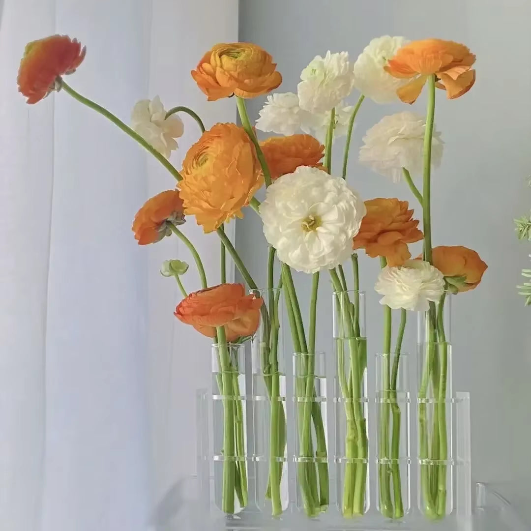 Test Tube Vases, High Appearance Glass Ornaments, Fresh Flowers, Hydroponic Planters, Combination Flower Vase Decorations