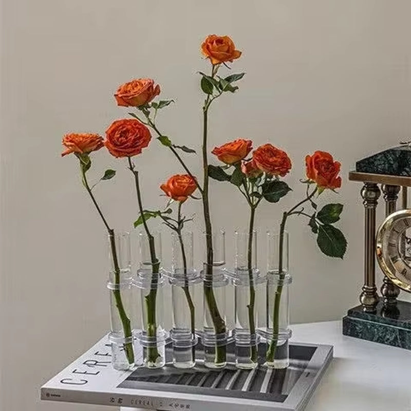 Test Tube Vases, High Appearance Glass Ornaments, Fresh Flowers, Hydroponic Planters, Combination Flower Vase Decorations