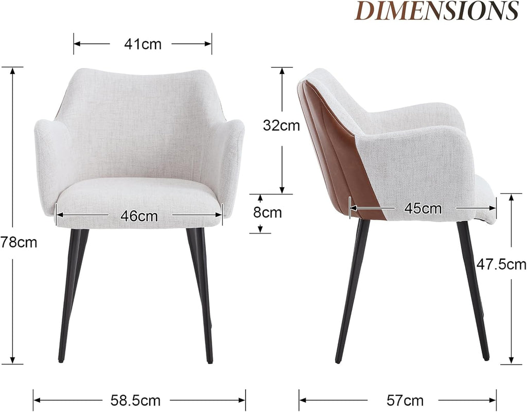 Chairus Juego De 2 Sillas De Comedor Cuero PU