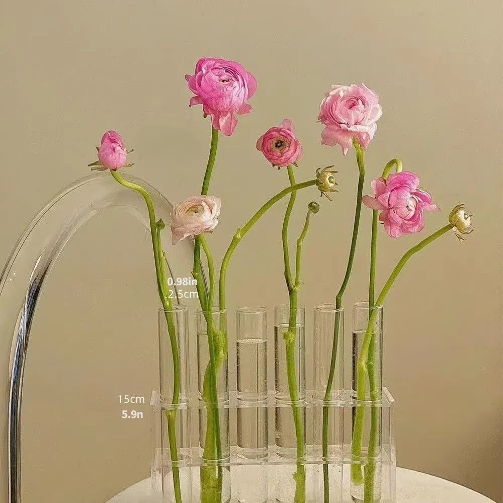 Test Tube Vases, High Appearance Glass Ornaments, Fresh Flowers, Hydroponic Planters, Combination Flower Vase Decorations