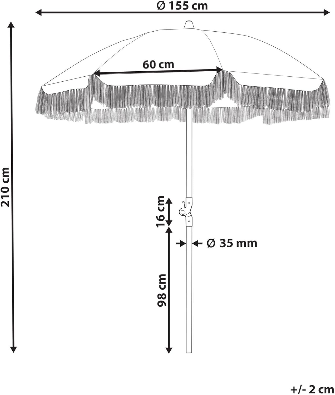 Sombrilla Madera Beliani Mondello