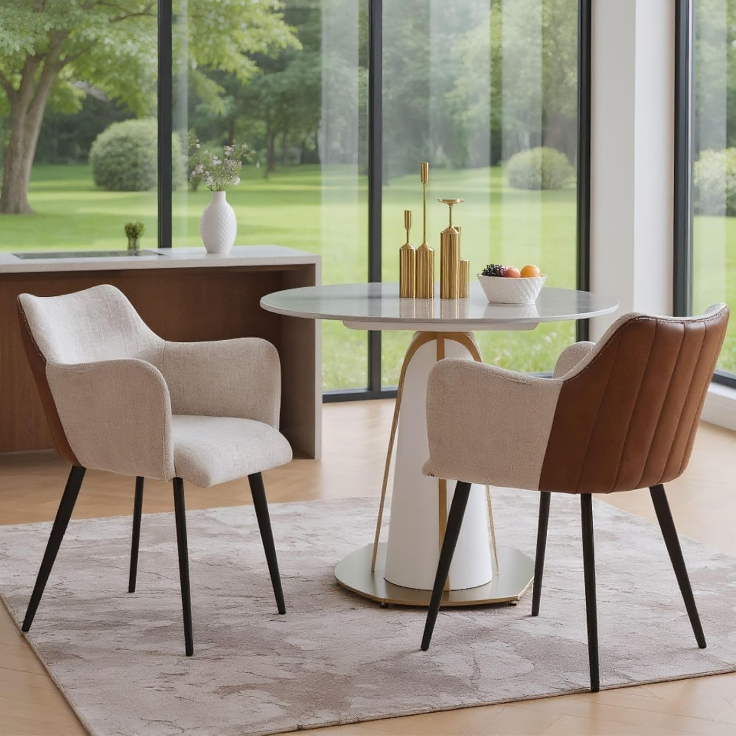 Chairus Juego De 2 Sillas De Comedor Cuero PU