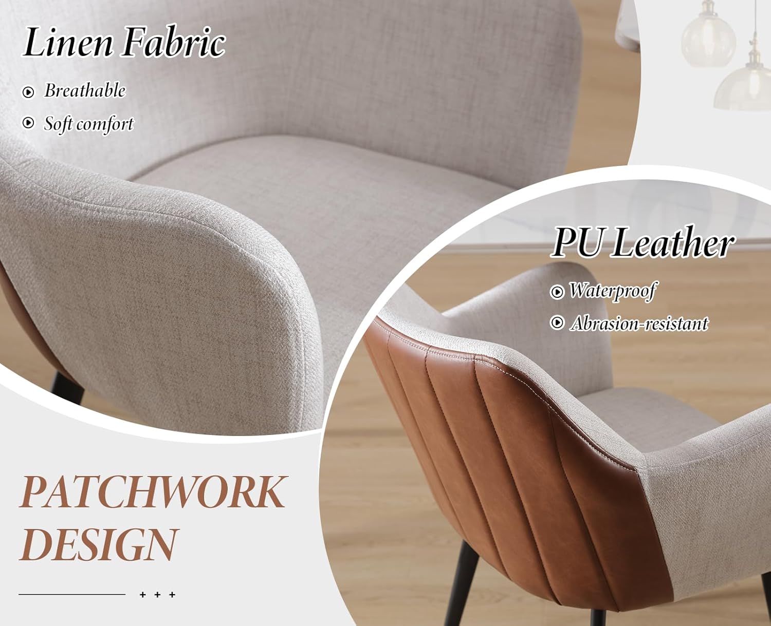 Chairus Juego De 2 Sillas De Comedor Cuero PU