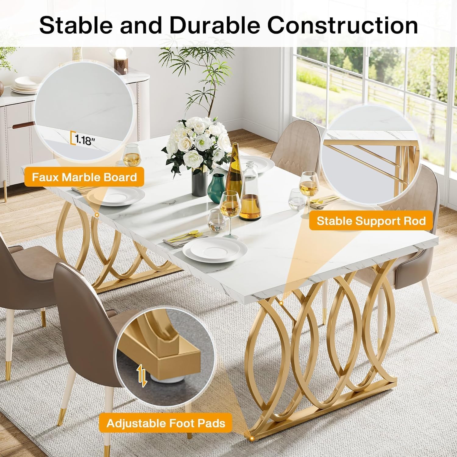 Mesa de Comedor Aura Gold