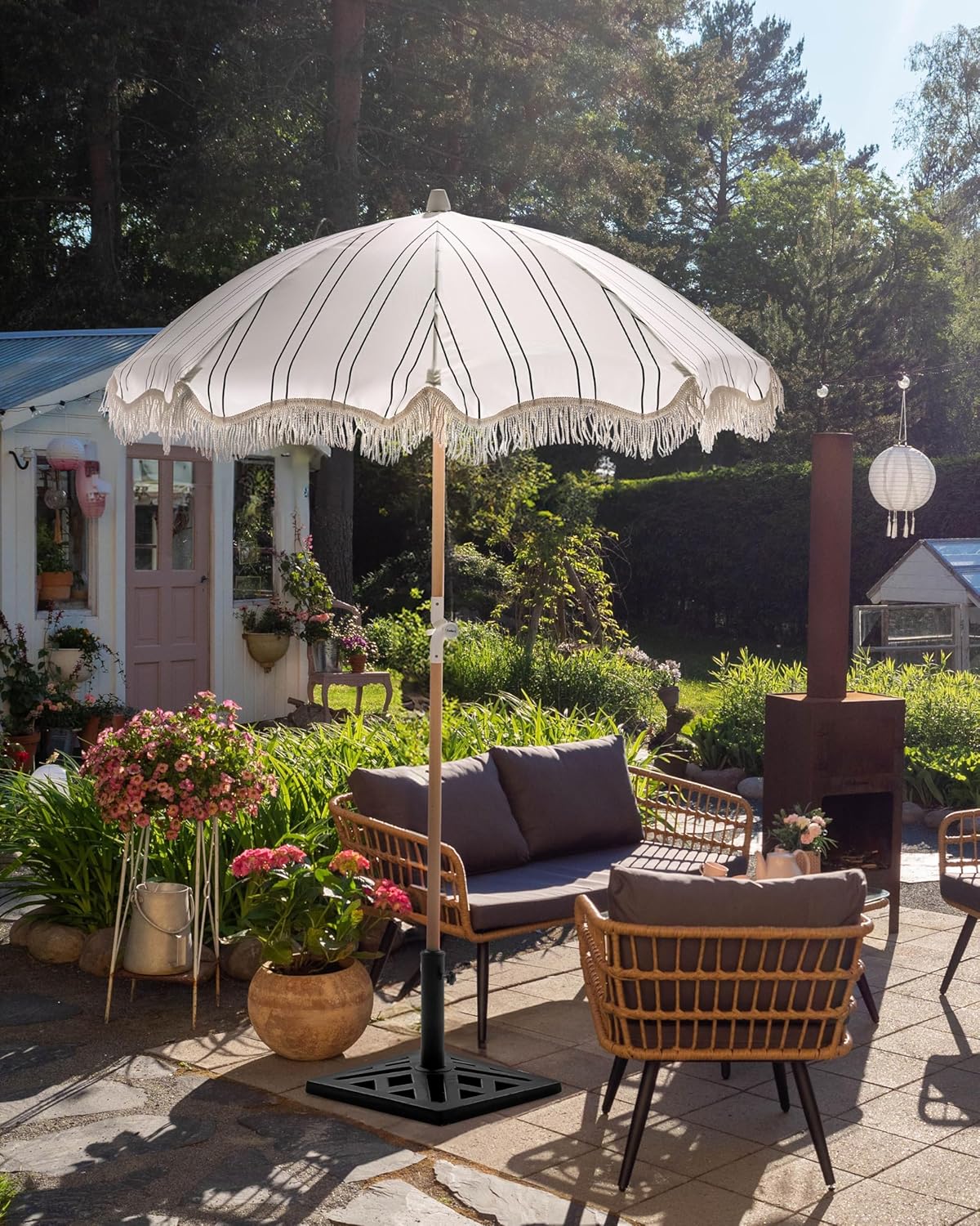 Sombrilla Madera Beliani Mondello