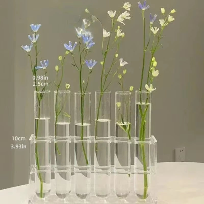 Test Tube Vases, High Appearance Glass Ornaments, Fresh Flowers, Hydroponic Planters, Combination Flower Vase Decorations