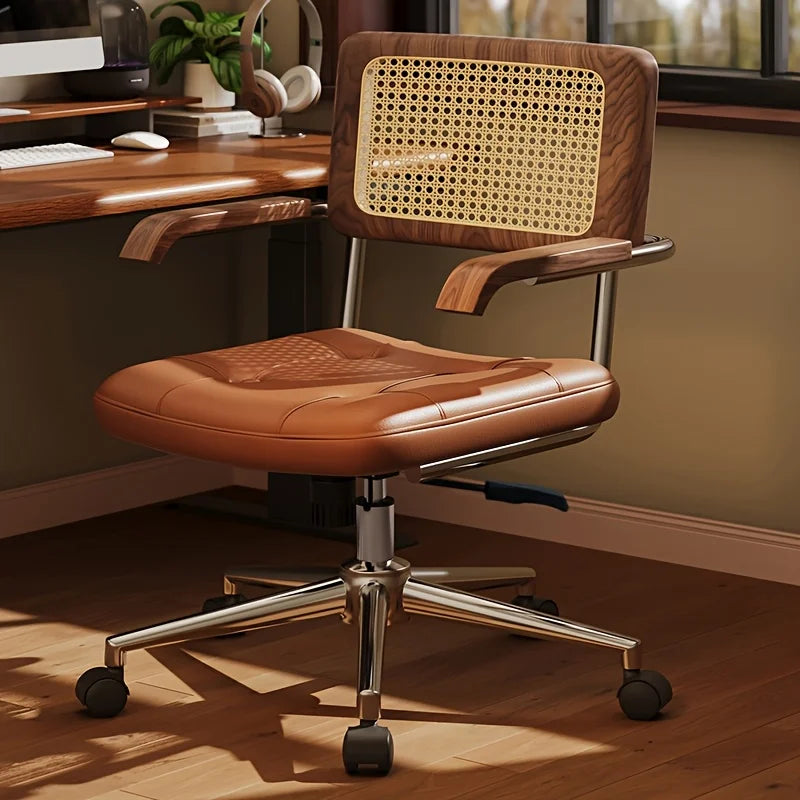 Silla de Escritorio Vintage en Ratán Natural
