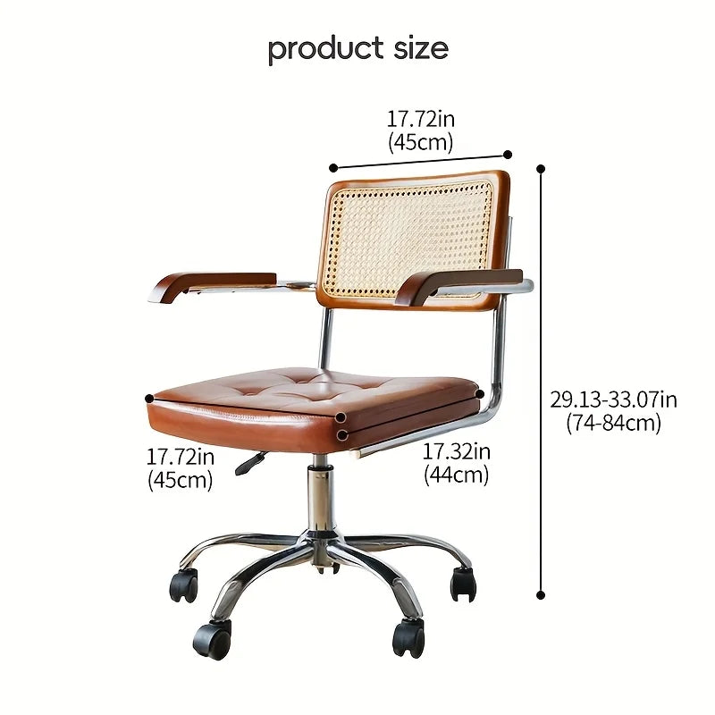 Silla de Escritorio Vintage en Ratán Natural