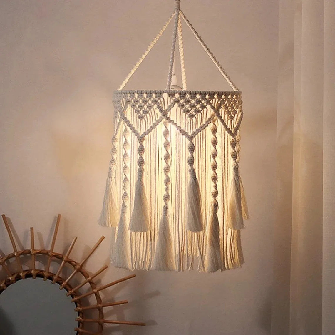 Lámpara Macramé Lumière Bohème