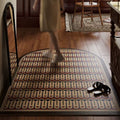 Entrance Door Mat Anti-Slip Waterproof Dirt-Resistant Carpet Retro Green Plaid Pvc Leather Rug Semicircle Home Decor Floor Mats